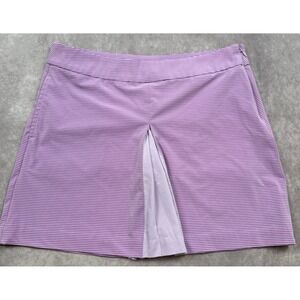 Puma Women's Sz Medium Skort Golf Tennis Pleated Purple Stripe‎ Summer Play